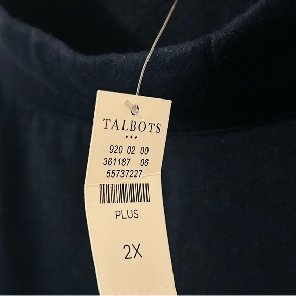 TALBOTS NWT Snowflake Soft Embroidered Nave Winter Sweatshirt Long Sleeve B2 - Picture 5 of 10